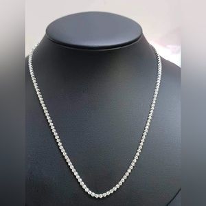 Natural Earth Mined Diamond Tennis Necklace SI 3carats, 18K Real White Gold,18in